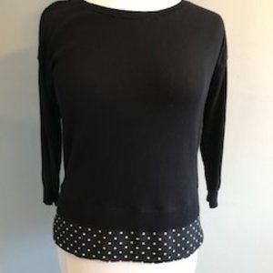 Lauren Sweater Black with polka dot skirting